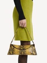 Balmain Yellow 64-83 Small Python-Effect Shoulder Bag