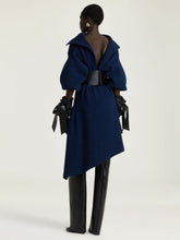 Givenchy Cobalt Blue Slashed Wool and Cashmere Mini Dress