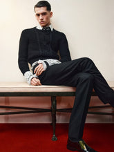 Saint Laurent Black Tapered Wool Flannel Trousers