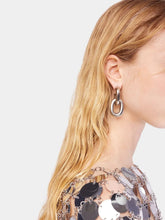 Rabanne XL Link Silver Double Hoops Earrings