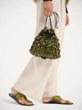 La DoubleJ Green Embroidered Pochette Dustbag