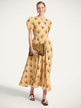 La DoubleJ Yellow Printed Silk Midi Dress