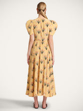 La DoubleJ Yellow Printed Silk Midi Dress