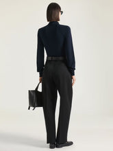 Givenchy Navy Cotton Silk Knit Long-Sleeve Polo