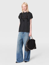 Stella McCartney Washed Black Lace Detail Relaxed T-Shirt