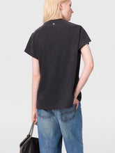 Stella McCartney Washed Black Lace Detail Relaxed T-Shirt