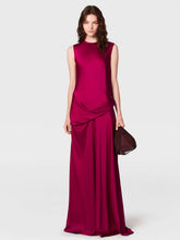 Stella McCartney Dark Raspberry Draped Satin Maxi Gown