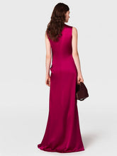 Stella McCartney Dark Raspberry Draped Satin Maxi Gown