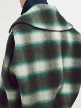 Balenciaga Dark Green and Black Check Cocoon Wool Jacket