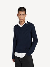 Balenciaga Navy Hybrid Ribbed Knit Shirt Sweater