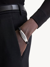 Saint Laurent Black and Oxidized Nickel Cord Bracelet