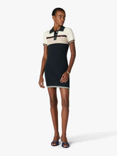 Casablanca Navy Café Culture Wool Stripe Polo Mini Dress
