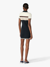 Casablanca Navy Café Culture Wool Stripe Polo Mini Dress