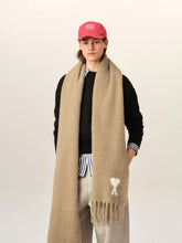 Ami Paris Mastic Beige Ami de Coeur Alpaca Scarf