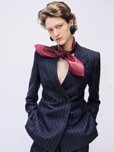 Givenchy Dark Navy Double-Breasted Wool Pinstripe Blazer