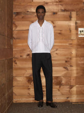 Bode White Looped Chainstitch Long Sleeve Shirt