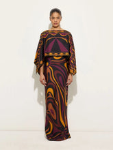 Pucci Bordeaux and Gold Marmo Print Silk Maxi Dress