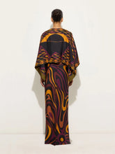 Pucci Bordeaux and Gold Marmo Print Silk Maxi Dress