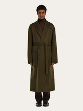 Ferragamo Olive Green Wool and Cashmere Belted Coat
