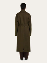 Ferragamo Olive Green Wool and Cashmere Belted Coat