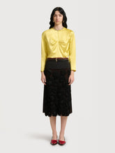 Marni Black Shaggy Camouflage Georgette Midi Skirt