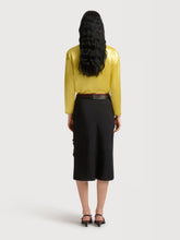 Marni Black Shaggy Camouflage Georgette Midi Skirt