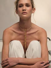 FENOMENA Gold Aura Tie Emerald Necklace