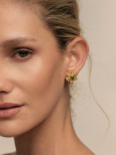 FENOMENA Gold Aura Emerald Stud Earrings