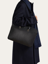 Ferragamo Black Gancini Leather Briefcase