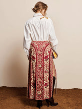 Alémais Red Kenny Folk Floral Midi Skirt