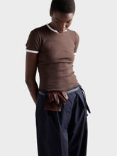 Prada Ebony Brown Cotton Crew Neck T-Shirt