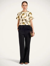 La DoubleJ Buttercup White La Scala Feather-Trim T-Shirt