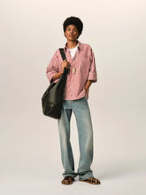 Ami Paris Ruby Red Striped Cotton Ami de Coeur Shirt