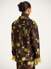 La DoubleJ Devon Brown Floral Silk Jacquard Jacket