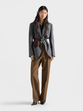 Prada Tobacco Brown Virgin Wool Wide-Leg Trousers