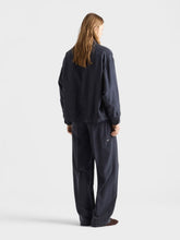 Prada Navy Blue Straight-Fit Silk Pants