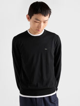 Prada Black Superfine Wool Crewneck Pullover