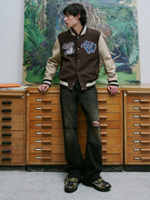 Off-White Brown Patch Varsity Wool Blend Jacket