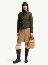 Moncler Dark Green Diamond Quilted Wool Cardigan
