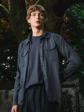 Piacenza 1733 Blue Silk Cotton Overshirt