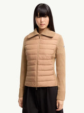 Moncler Beige Padded Zip-Up Wool Cardigan