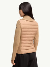 Moncler Beige Padded Zip-Up Wool Cardigan