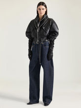 Givenchy Black Leather Cocoon Bomber Jacket