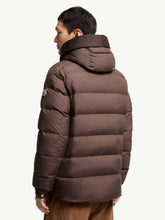 Moncler Brown Hooded Mid-Length Down Jacket