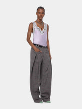 Rabanne Grey Tartan Wide-Leg Tailored Trousers