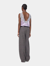 Rabanne Grey Tartan Wide-Leg Tailored Trousers