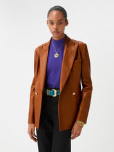 Versace Brown Nappa Plongé Leather Blazer