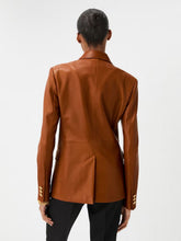 Versace Brown Nappa Plongé Leather Blazer