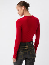 Versace Red Medusa Embroidered Wool Knit Top
