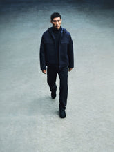 Stone Island Navy Blue Wool Hooded Jacket